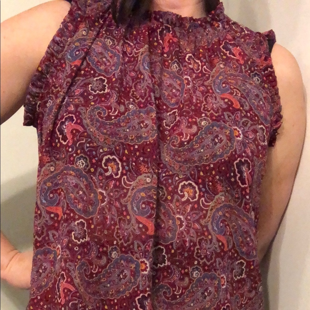 Sheer Paisley High Necked Top